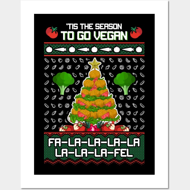 Funny Vegan Christmas Sweater Wall Art by KsuAnn